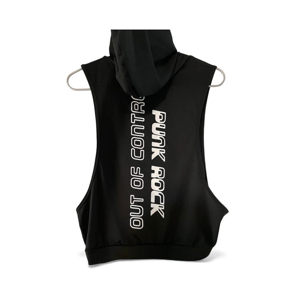 Hoodie Pullover Drawstring Sleeveless Black size Large